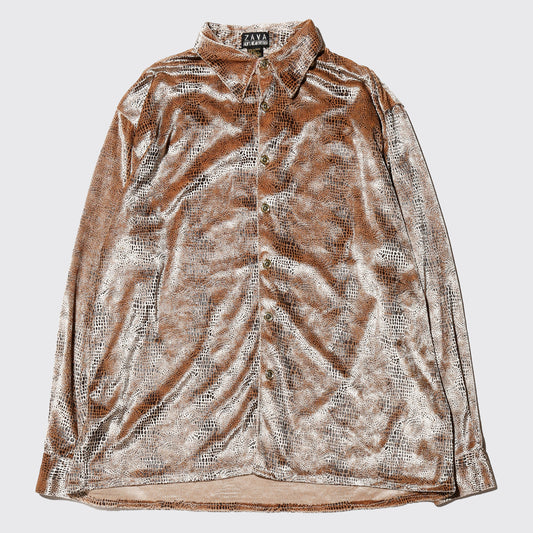 vintage python velvet loose shirt