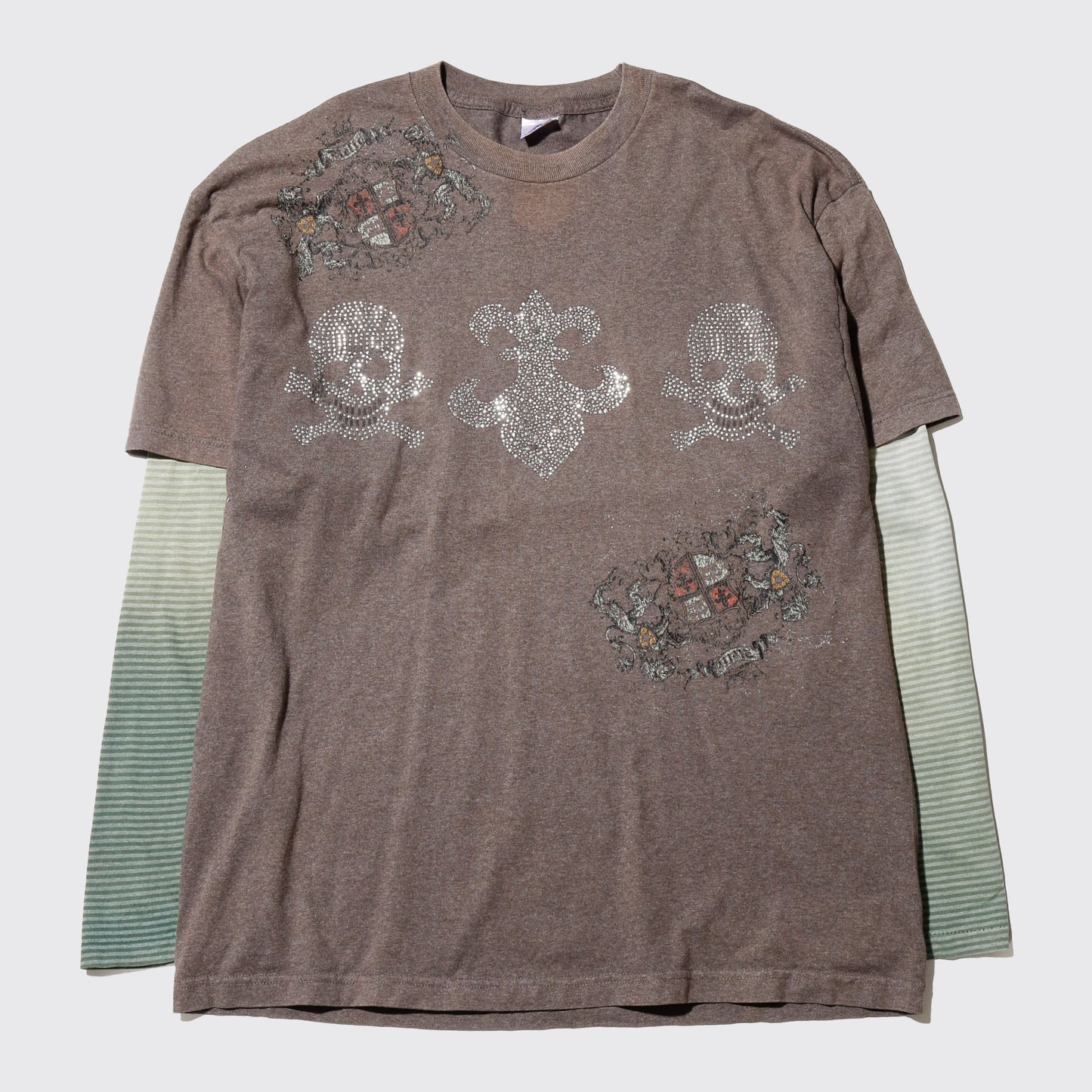 *one-off skull rhinestone layered l/s