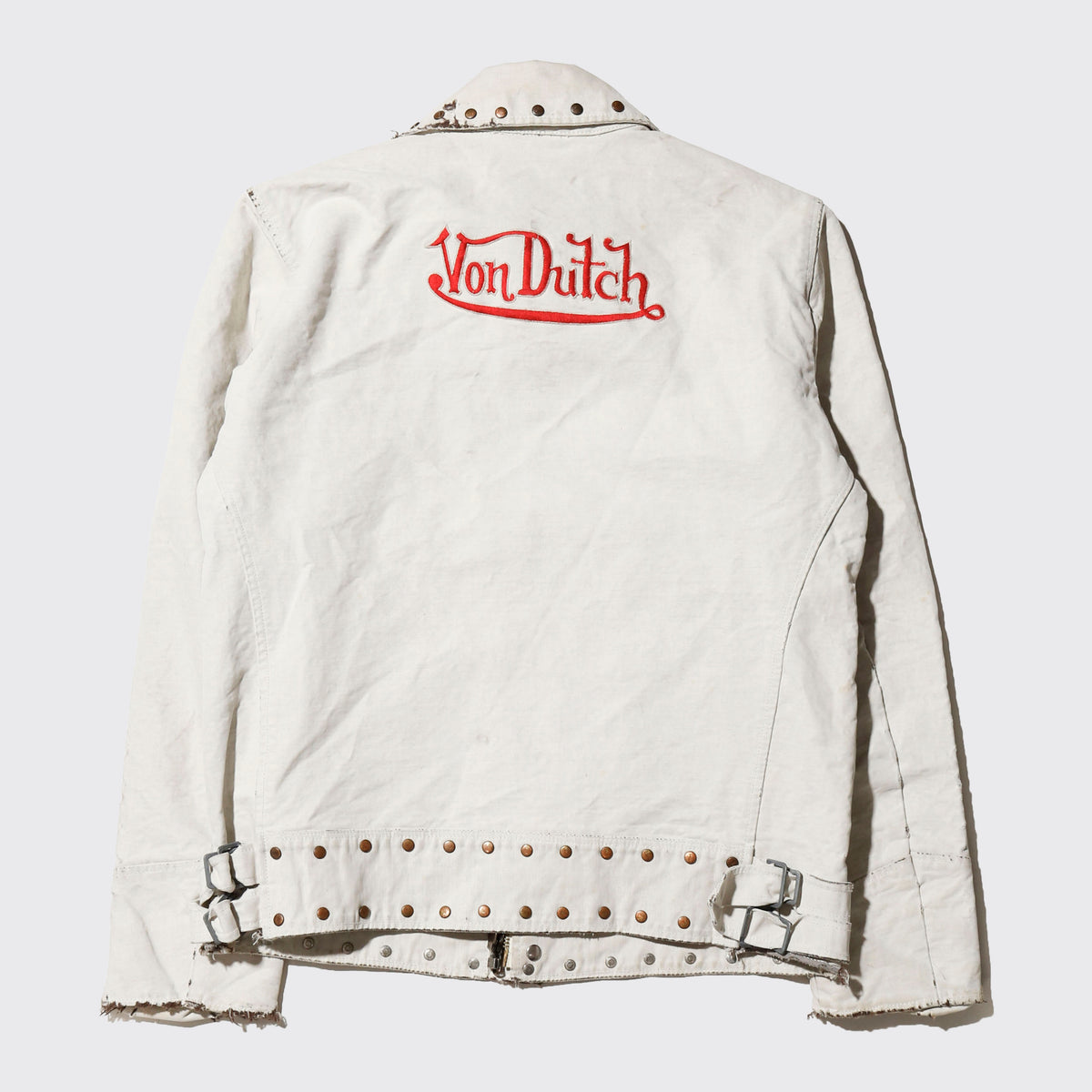 vintage von dutch studs waxed trucker jacket
