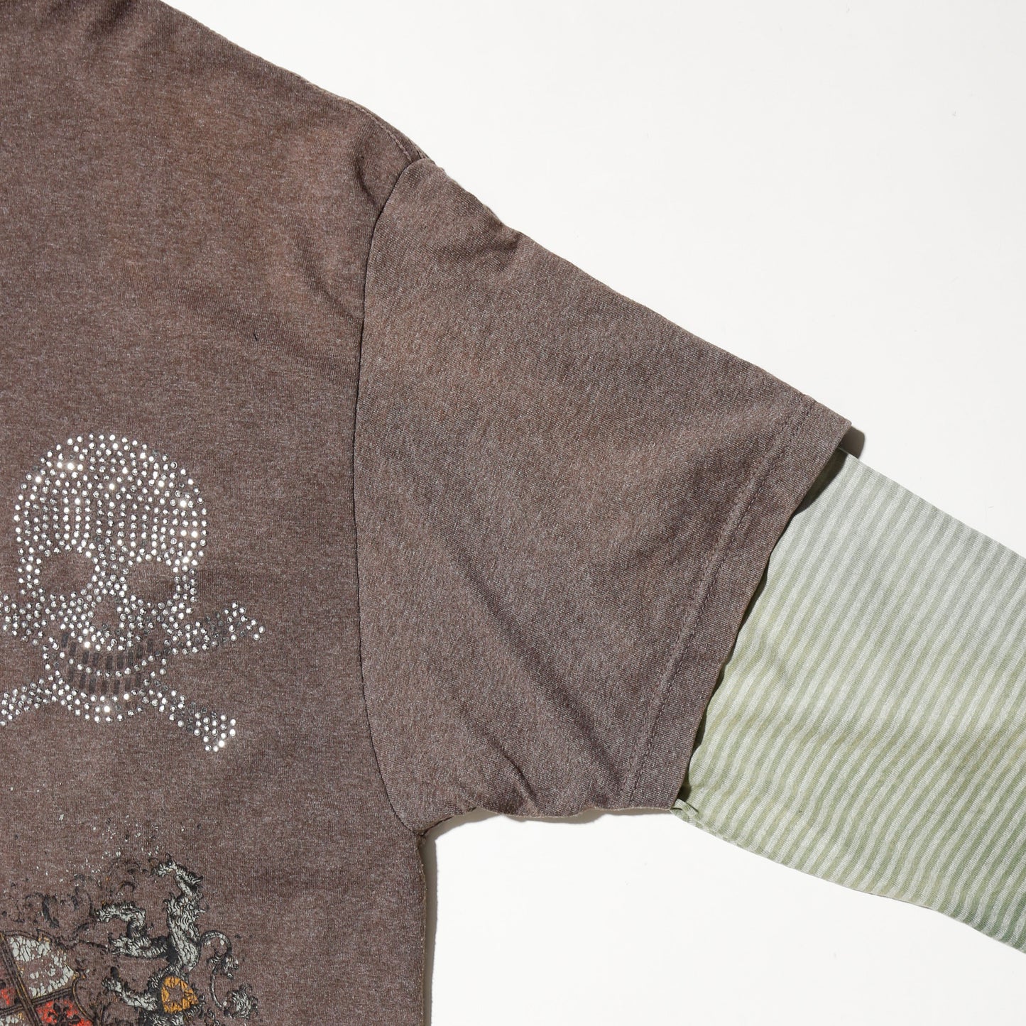*one-off skull rhinestone layered l/s