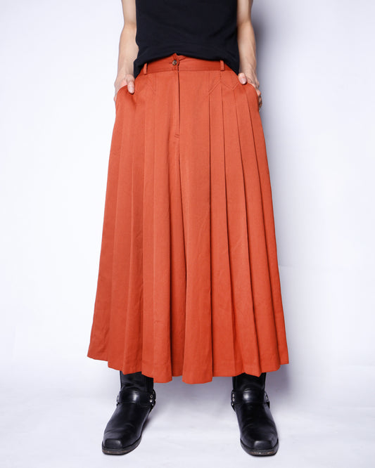 vintage pleats gabardine wide shorts