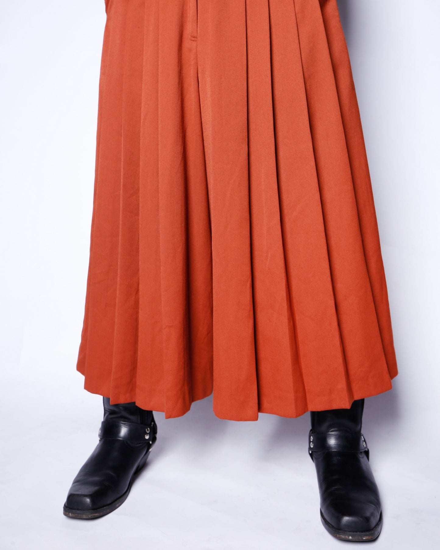 vintage pleats gabardine wide shorts