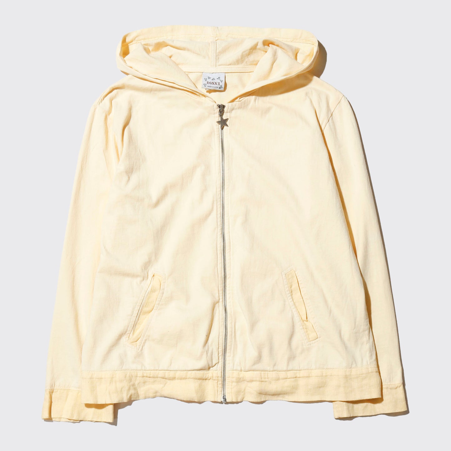 vintage star charm zipped hoodie