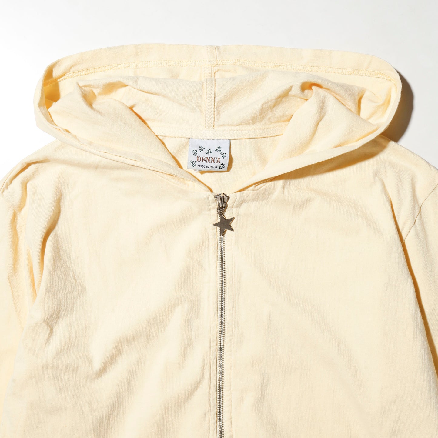 vintage star charm zipped hoodie
