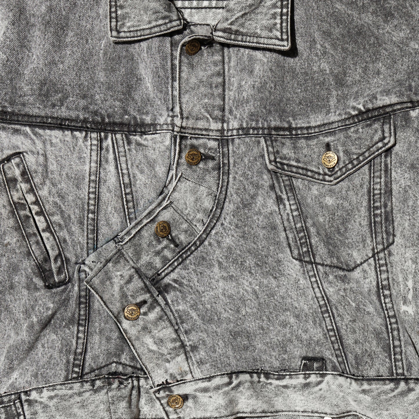 *one-off acid unbalance trucker jacket