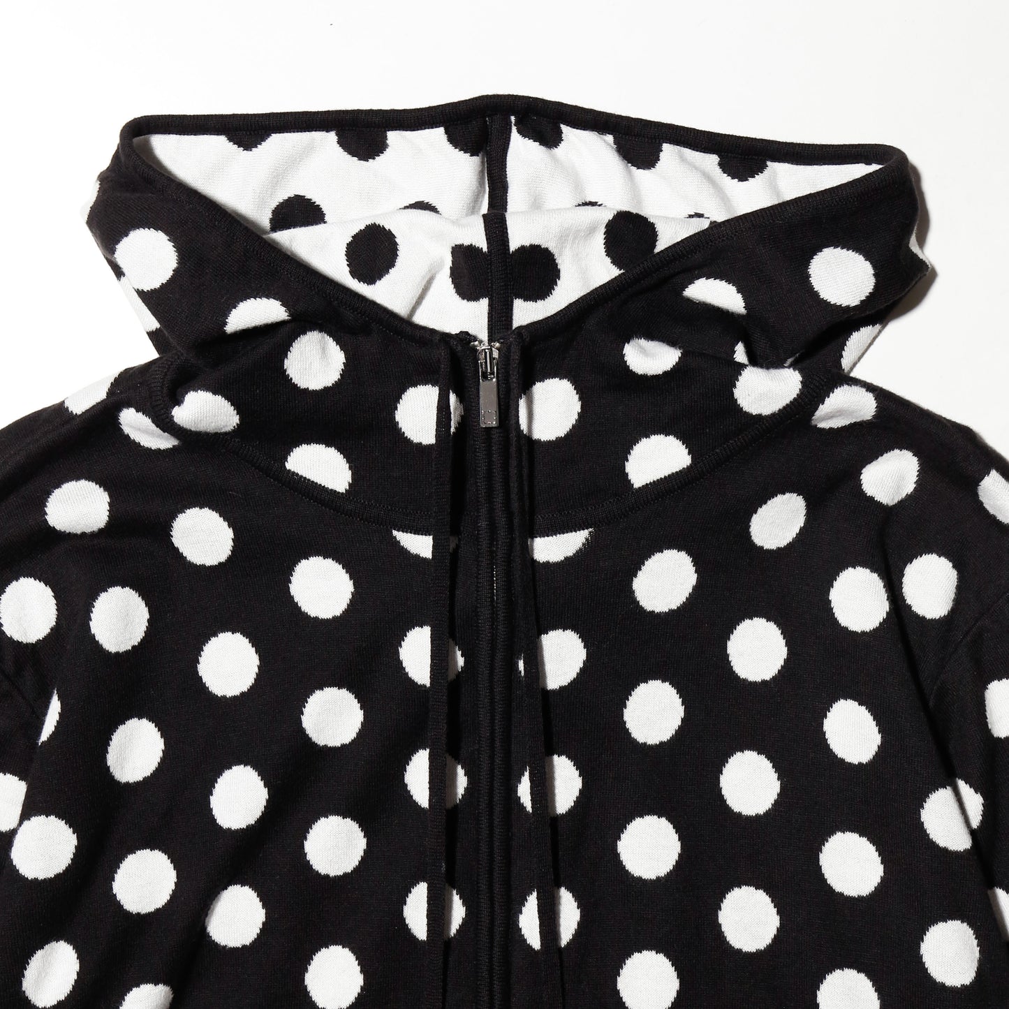 vintage dots knit hoodie