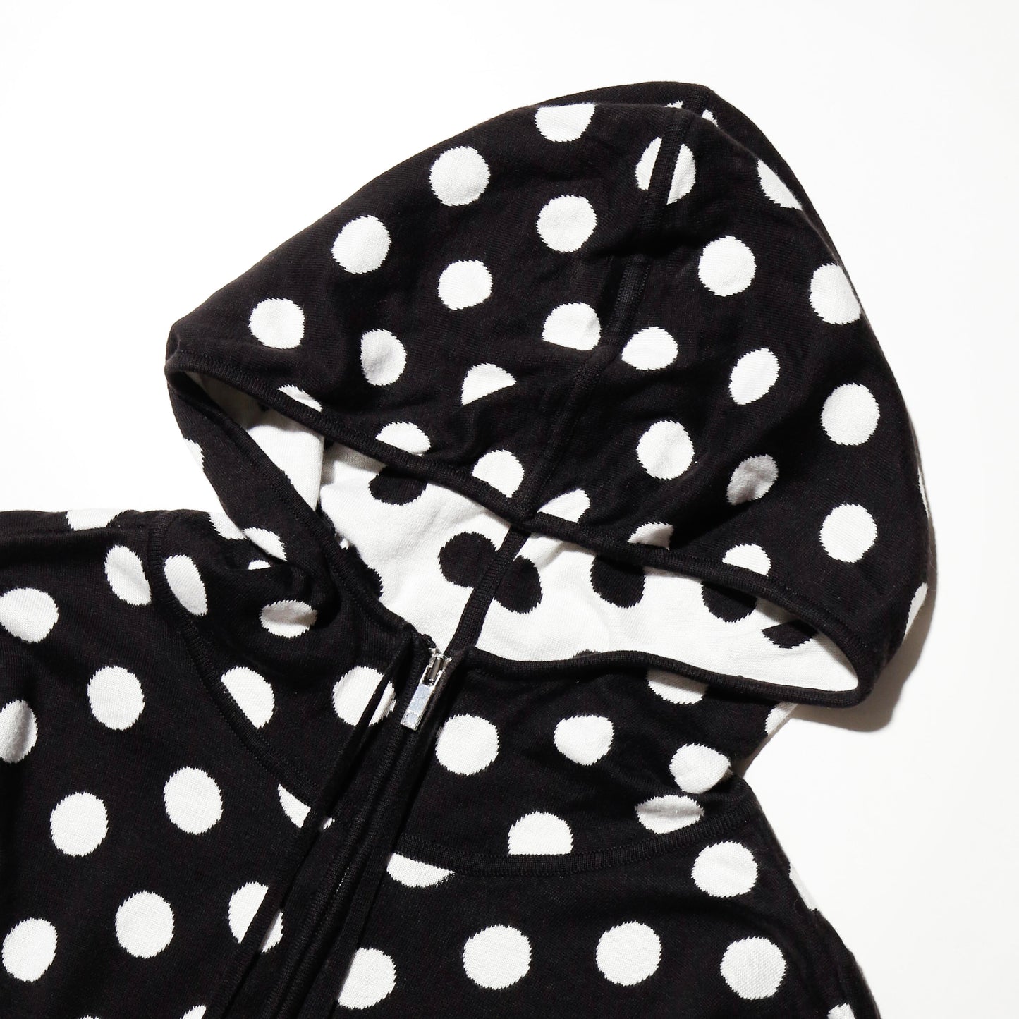 vintage dots knit hoodie