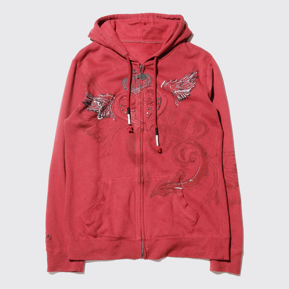 vintage hard rock cafe love/wing zip hoodie