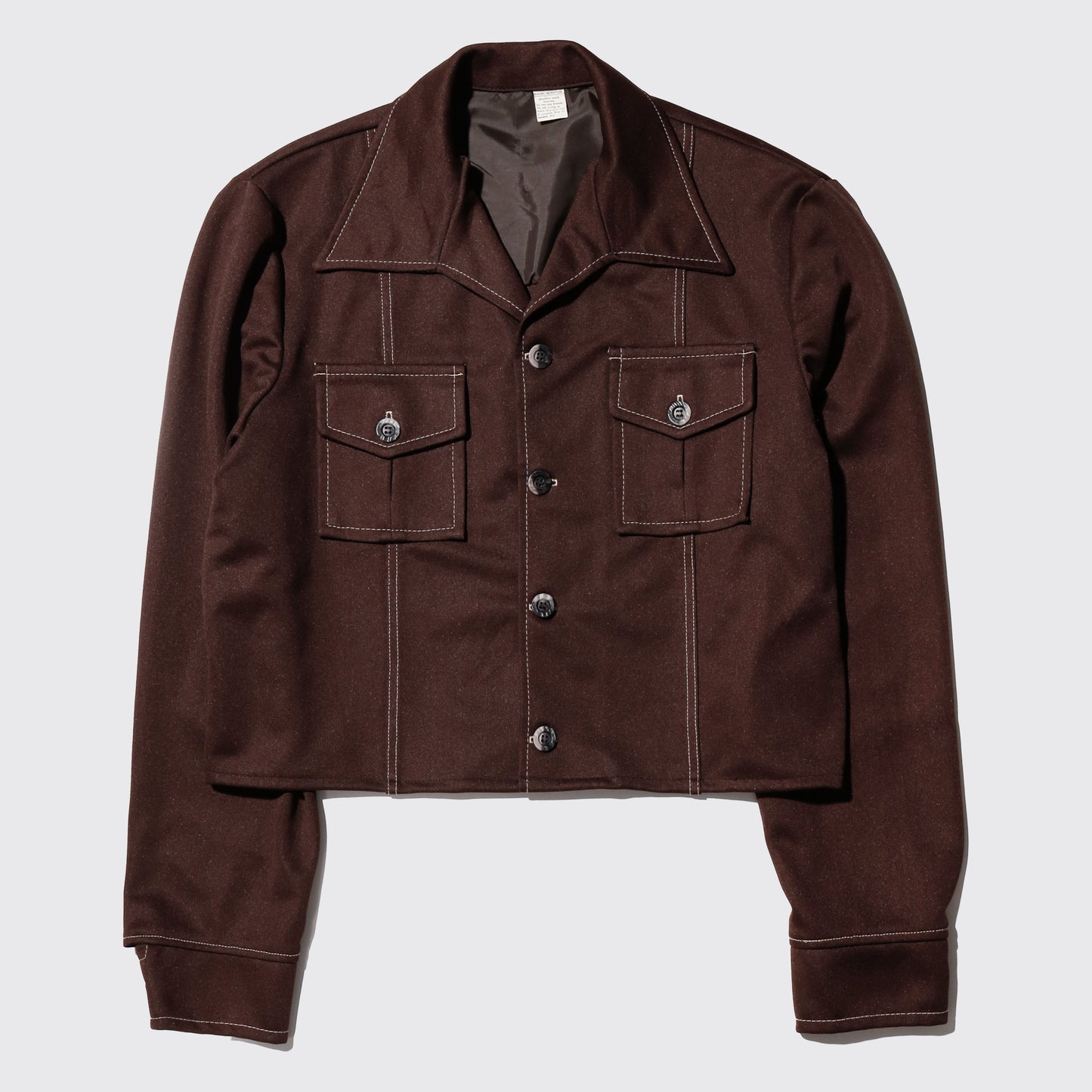 vintage 70's cropped poly trucker jacket