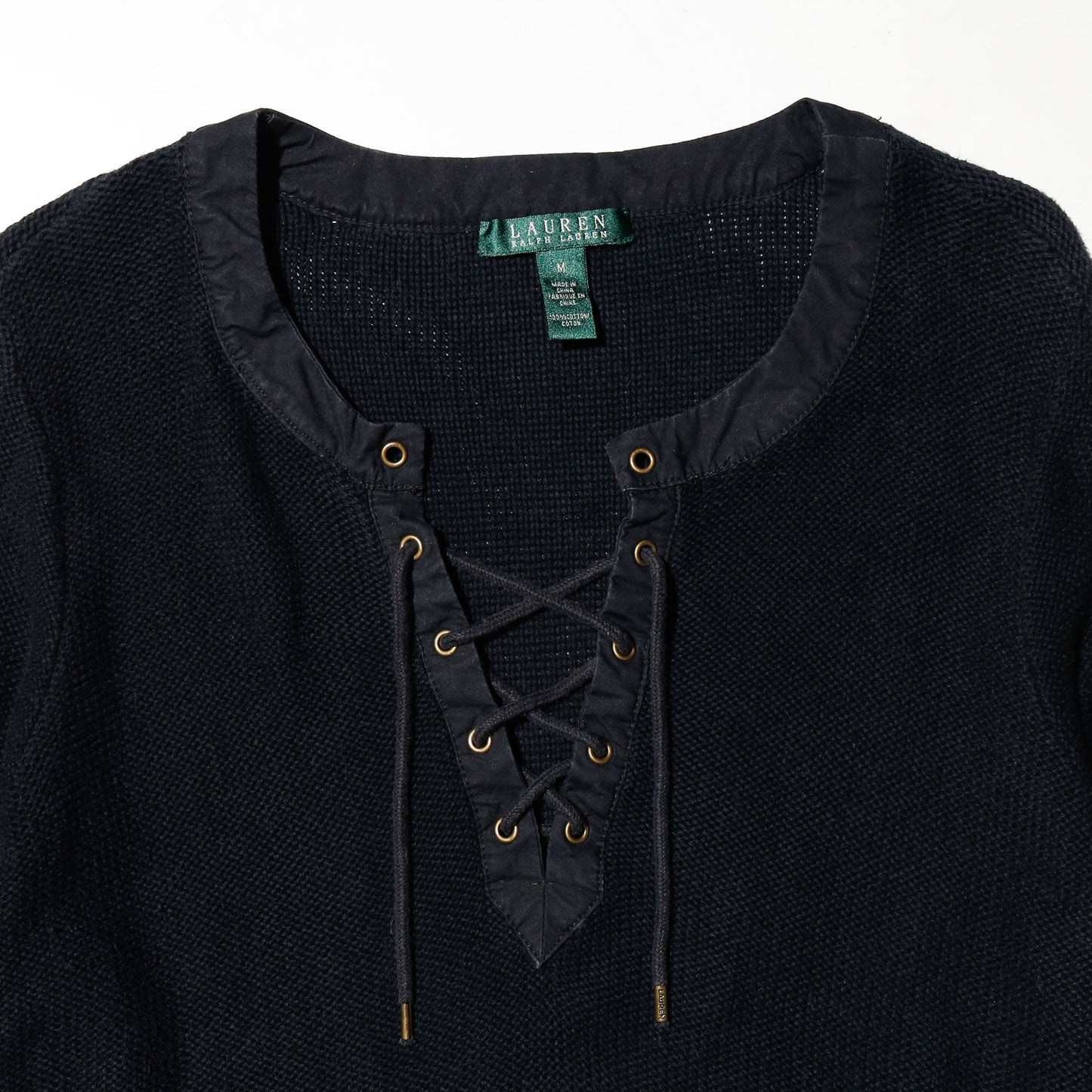 vintage lauren ralph lauren lace up thermal l/s