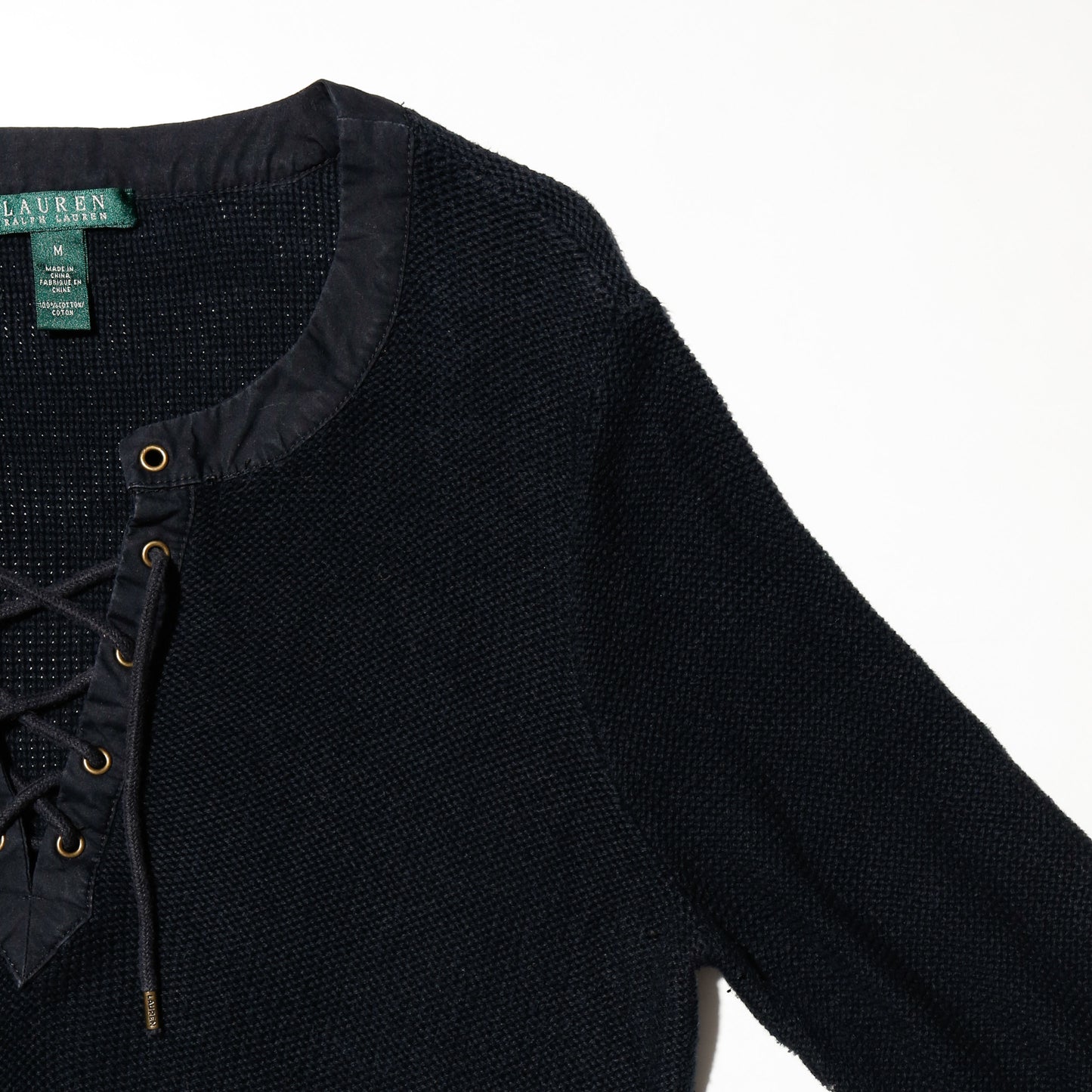 vintage lauren ralph lauren lace up thermal l/s