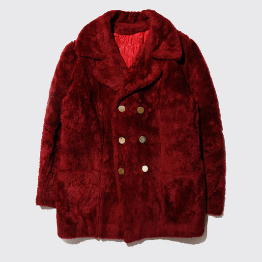 vintage double breasted faux fur coat