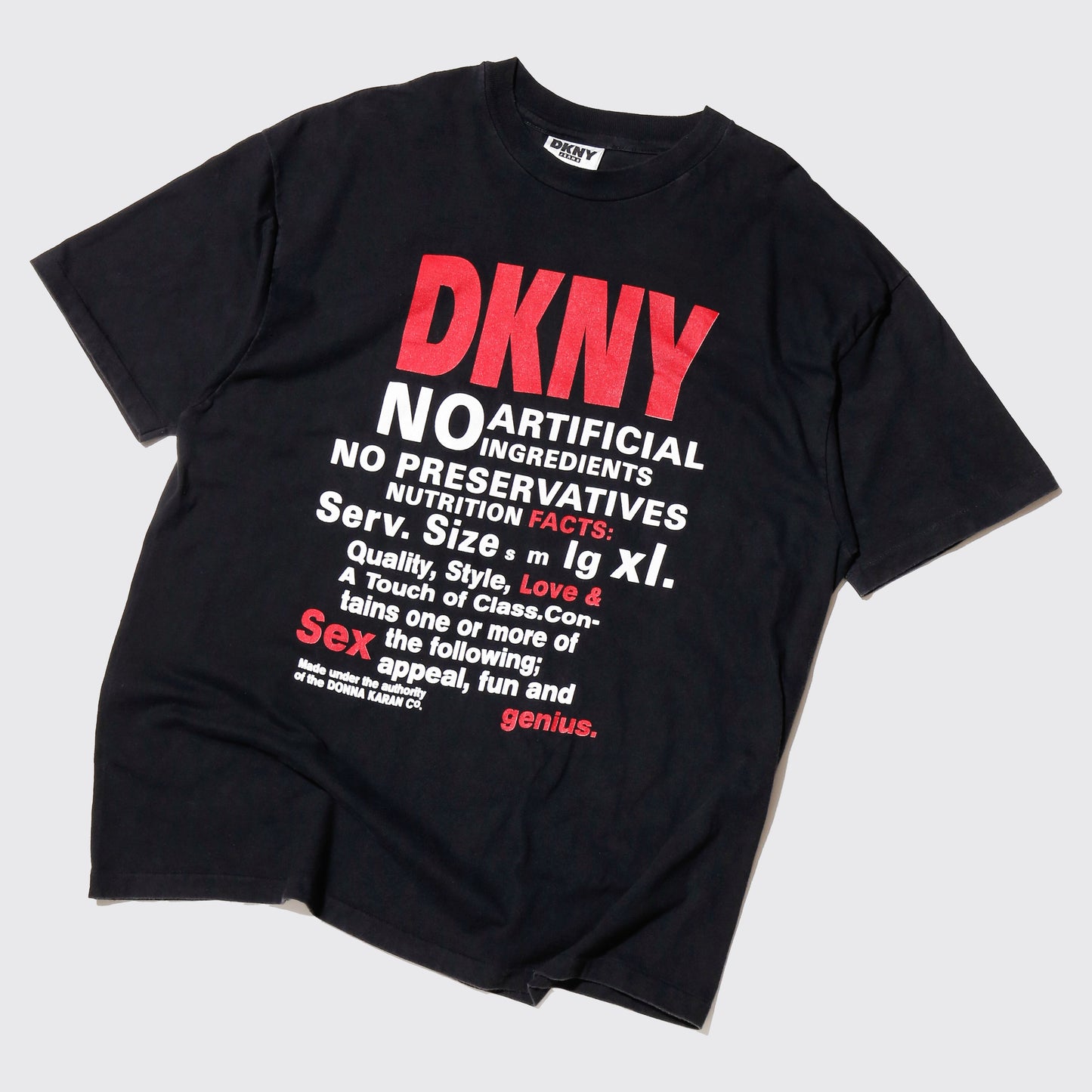 vintage 90's DKNY sex Instruction label t-shirt