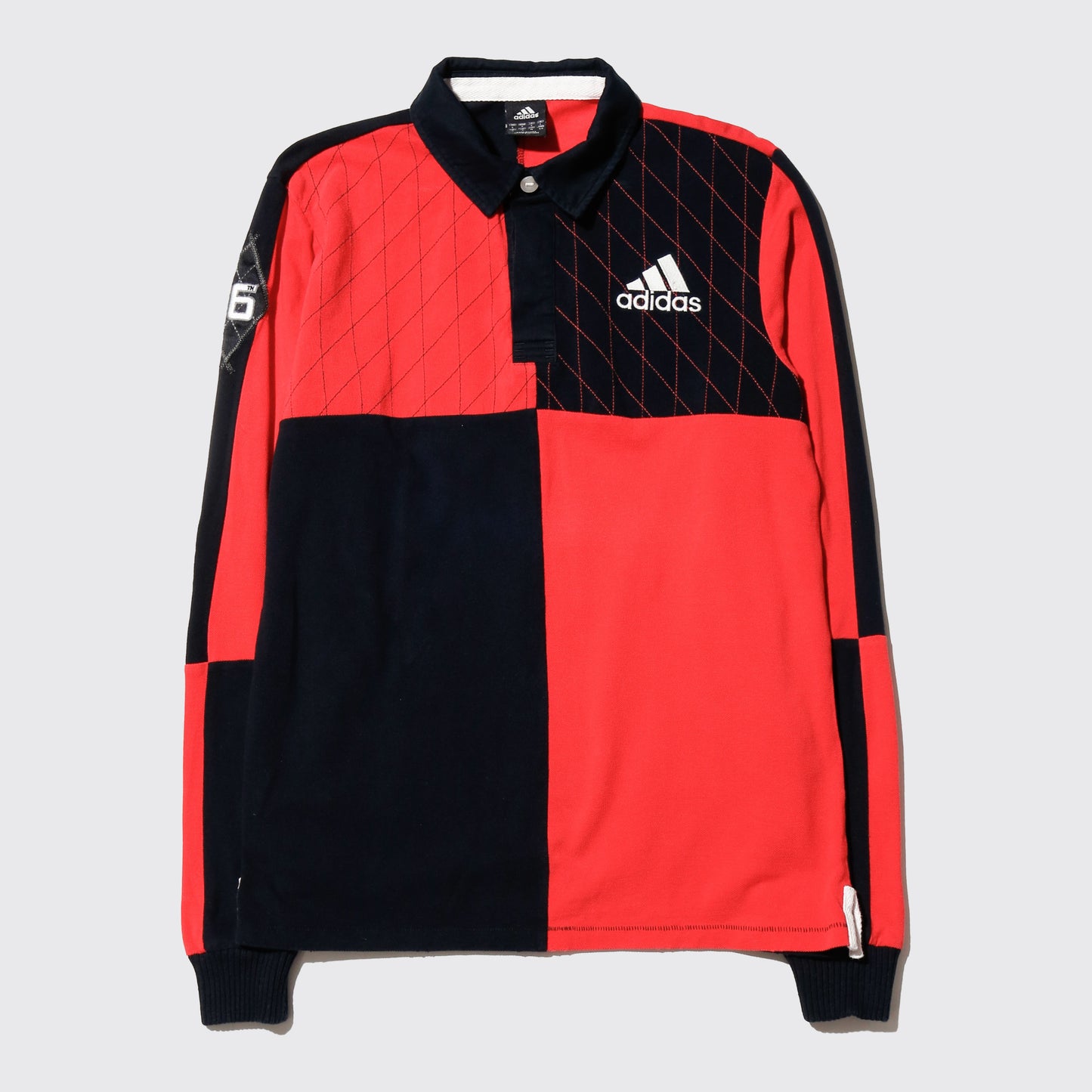 vintage 00's adidas paneled rugger shirt