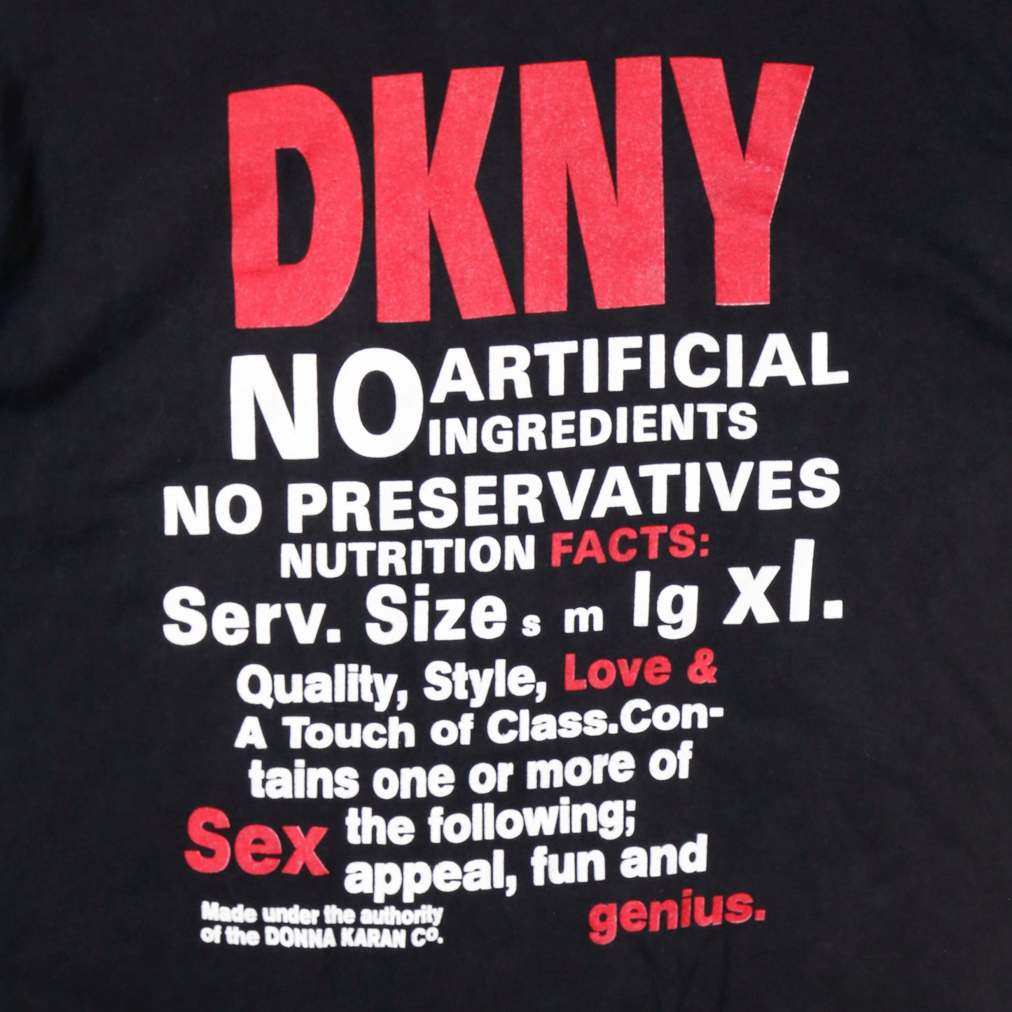 vintage 90's DKNY sex Instruction label t-shirt