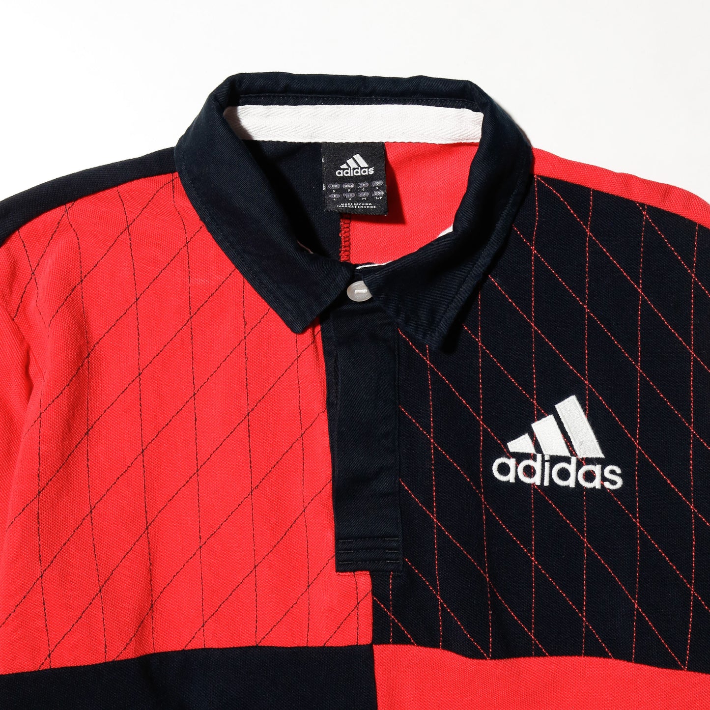 vintage 00's adidas paneled rugger shirt