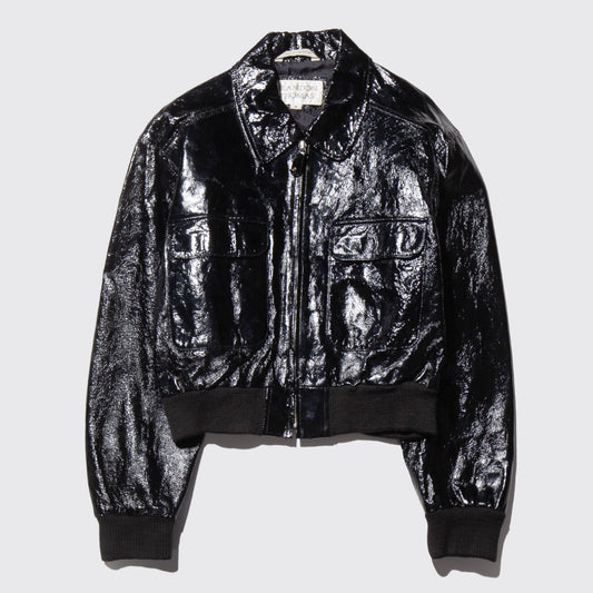 vintage enamel leather jacket