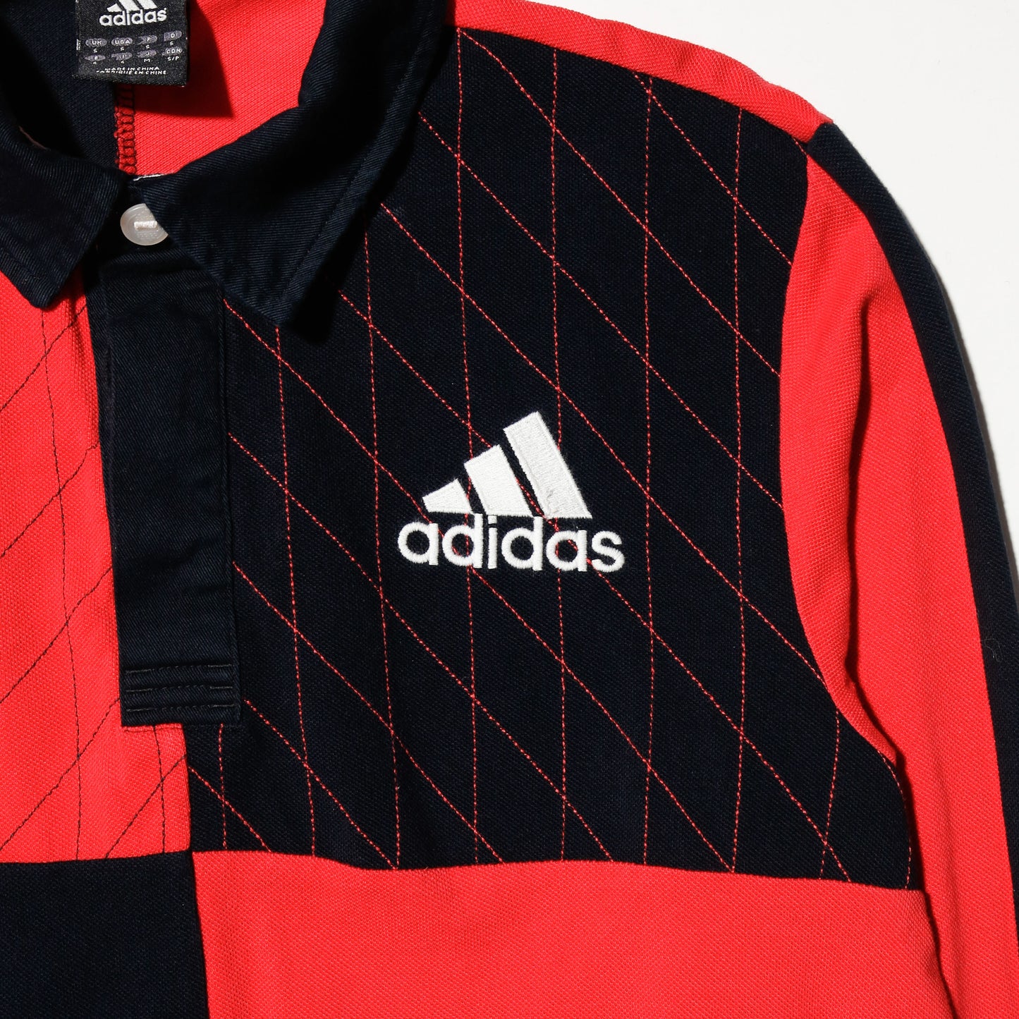 vintage 00's adidas paneled rugger shirt