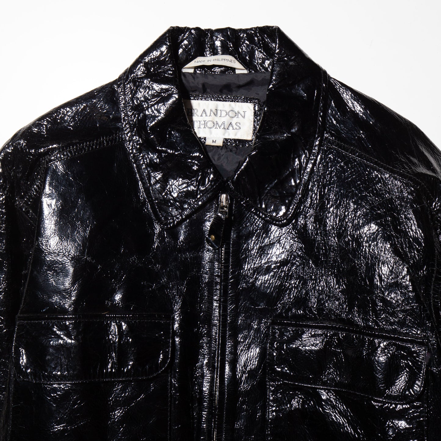 vintage enamel leather jacket
