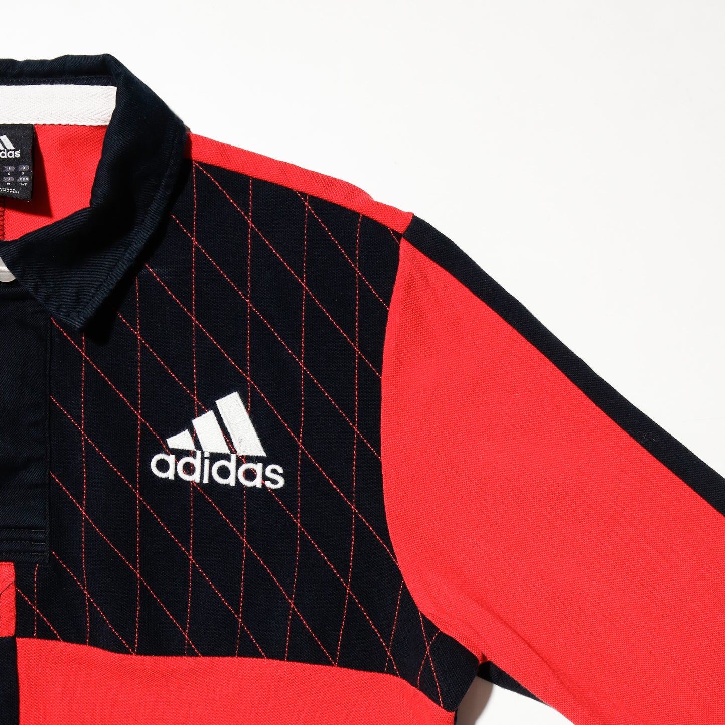 vintage 00's adidas paneled rugger shirt