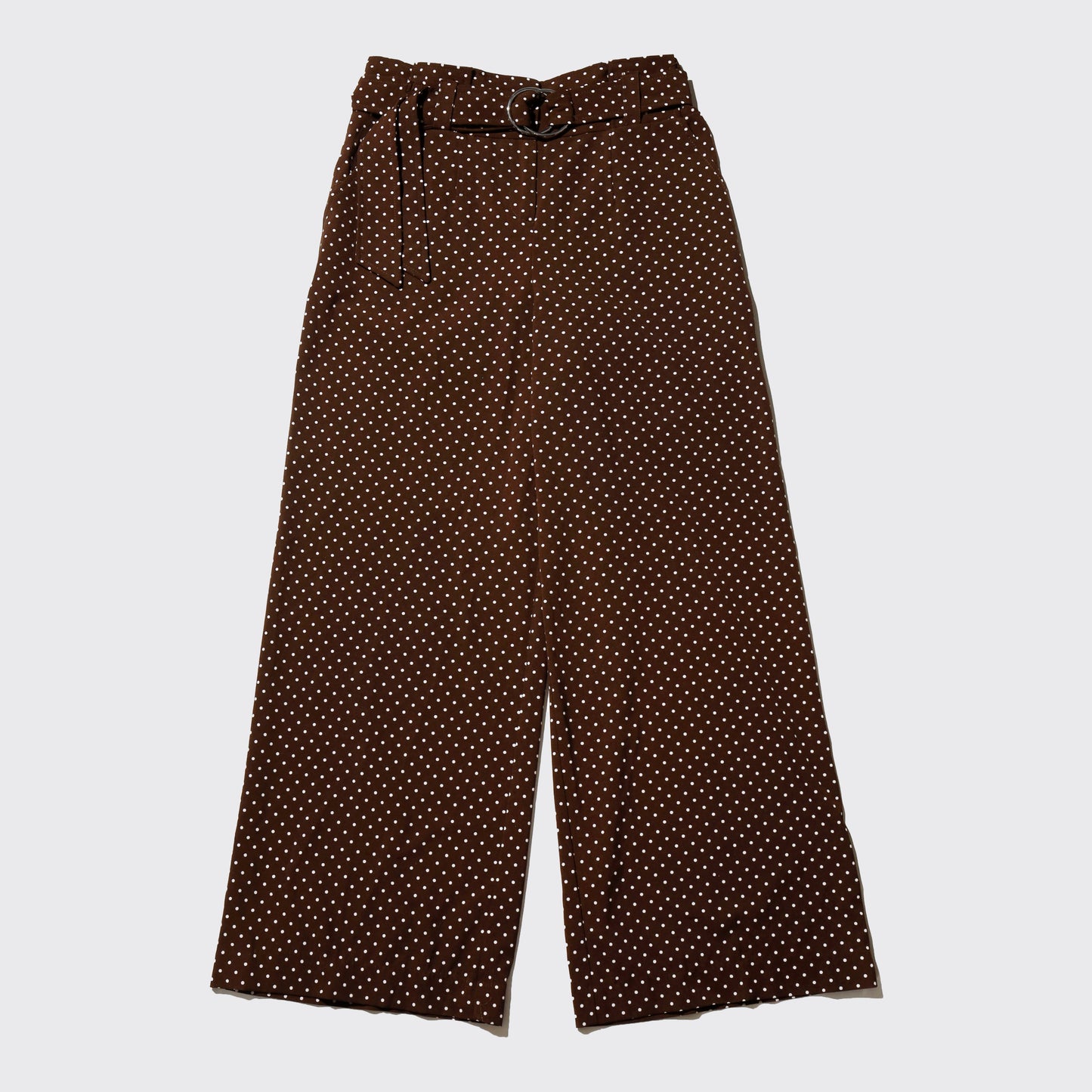 vintage belted dots wide trousers
