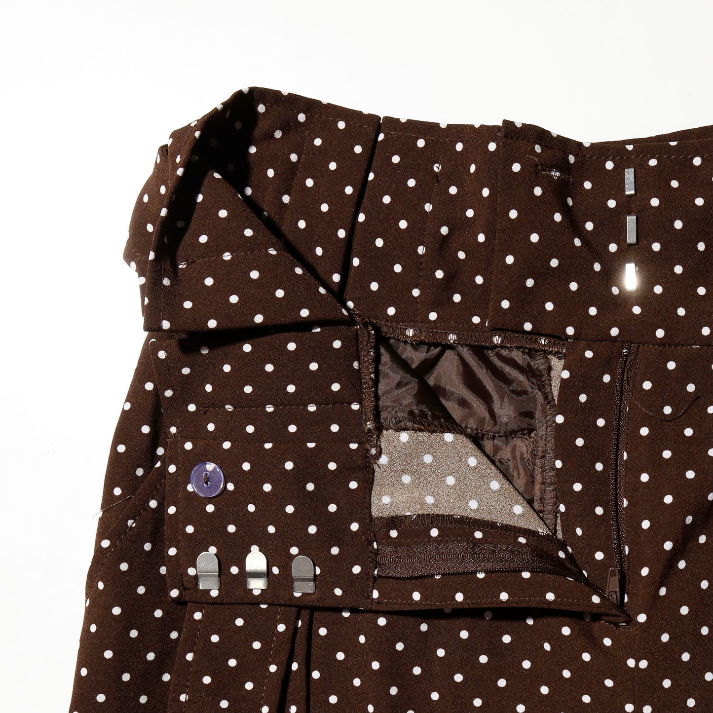 vintage belted dots wide trousers