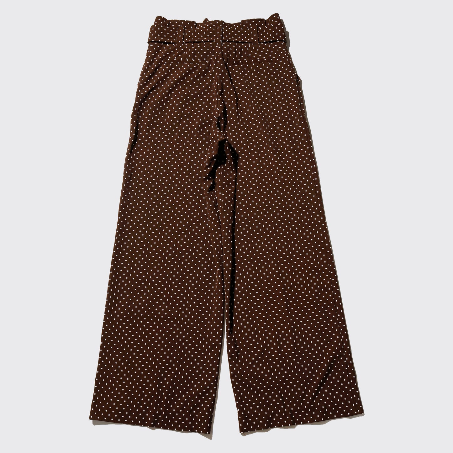 vintage belted dots wide trousers