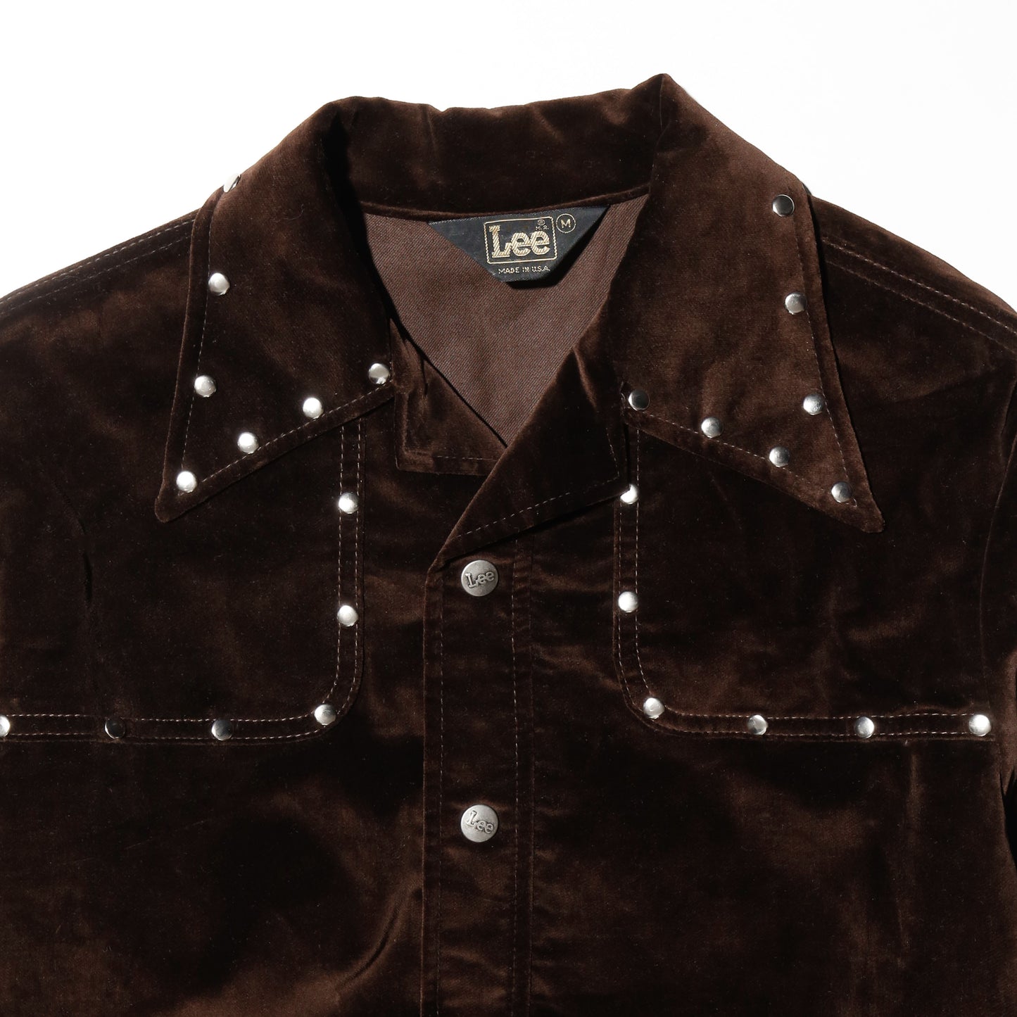 vintage 70's lee studs velvet trucker jacket