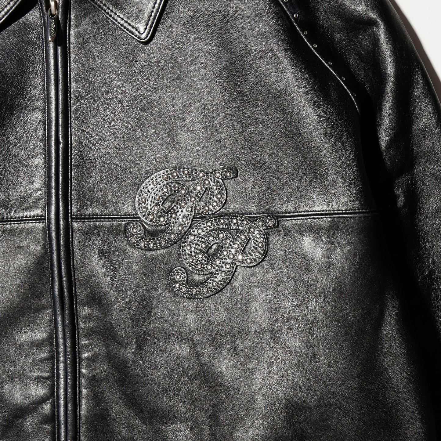 vintage pelle pelle pp rhinestone leather jacket