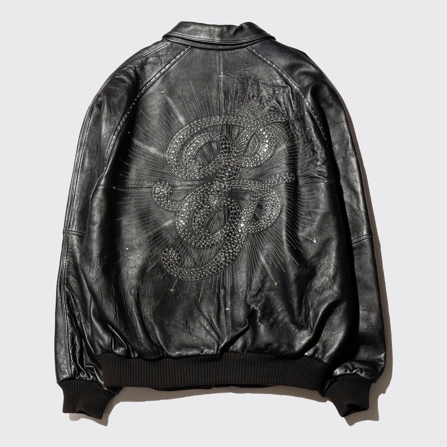 vintage pelle pelle pp rhinestone leather jacket