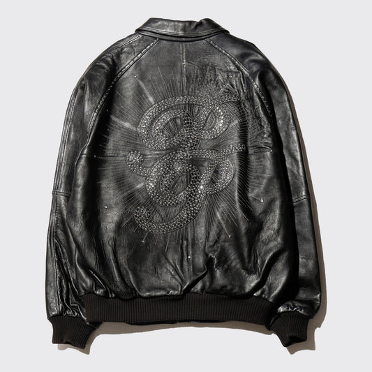 vintage pelle pelle pp rhinestone leather jacket