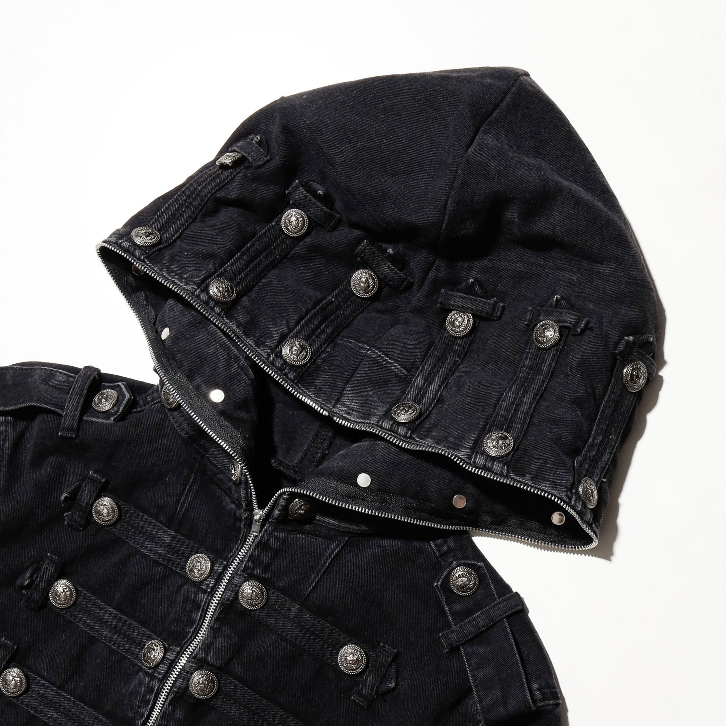*one-off hooded napoleon jacket