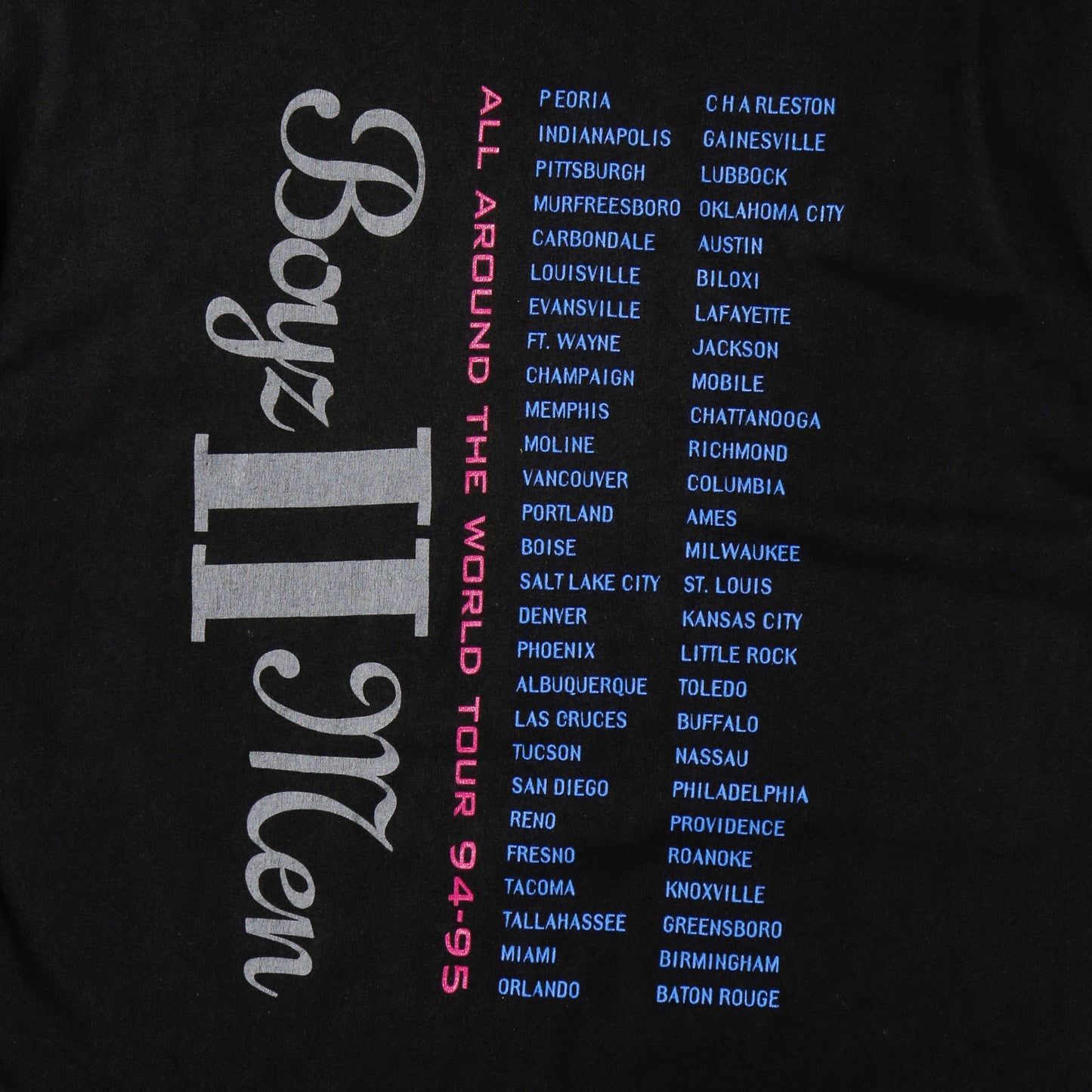 vintage 1994-1995's BOYZ II MEM all around the world tour t-shirt