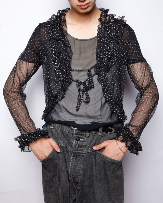 vintage dot frill bolero