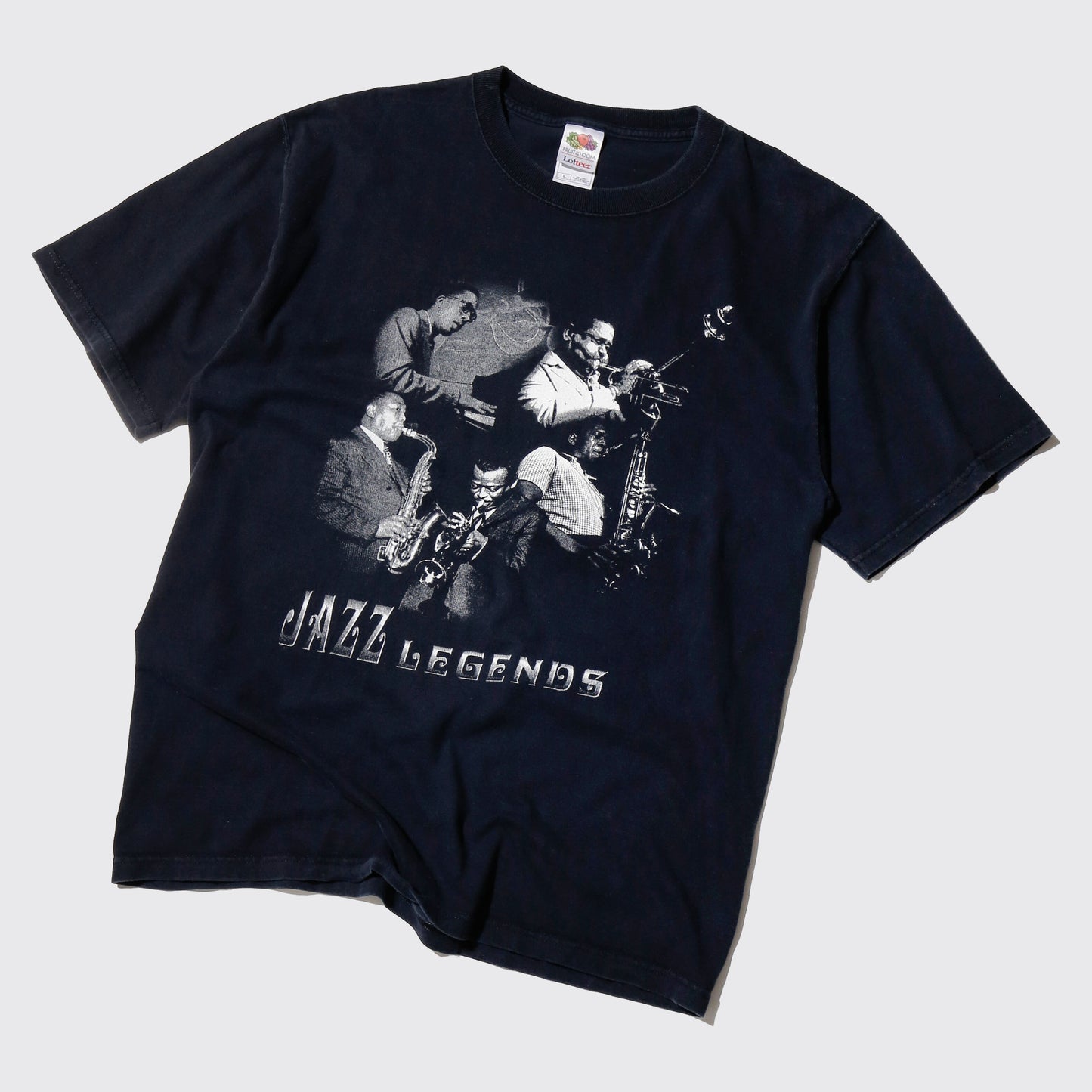 vintage 00's jazz legends t-shirt , Dizzy Gillespie/Coleman Hawkins/Miles Davis/John William Coltrane/Thelonious Monk