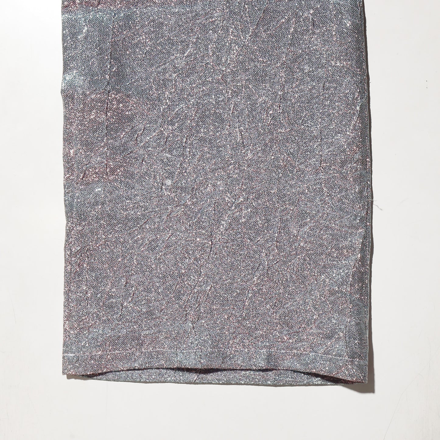 vintage holographic costume trousers, with beaded chain