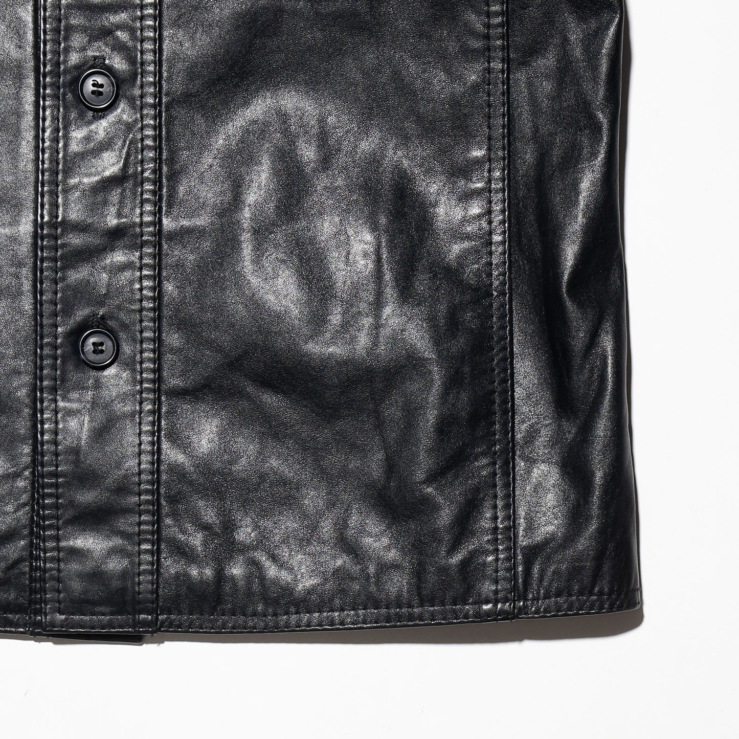 vintage suede collar leather trucker jacket