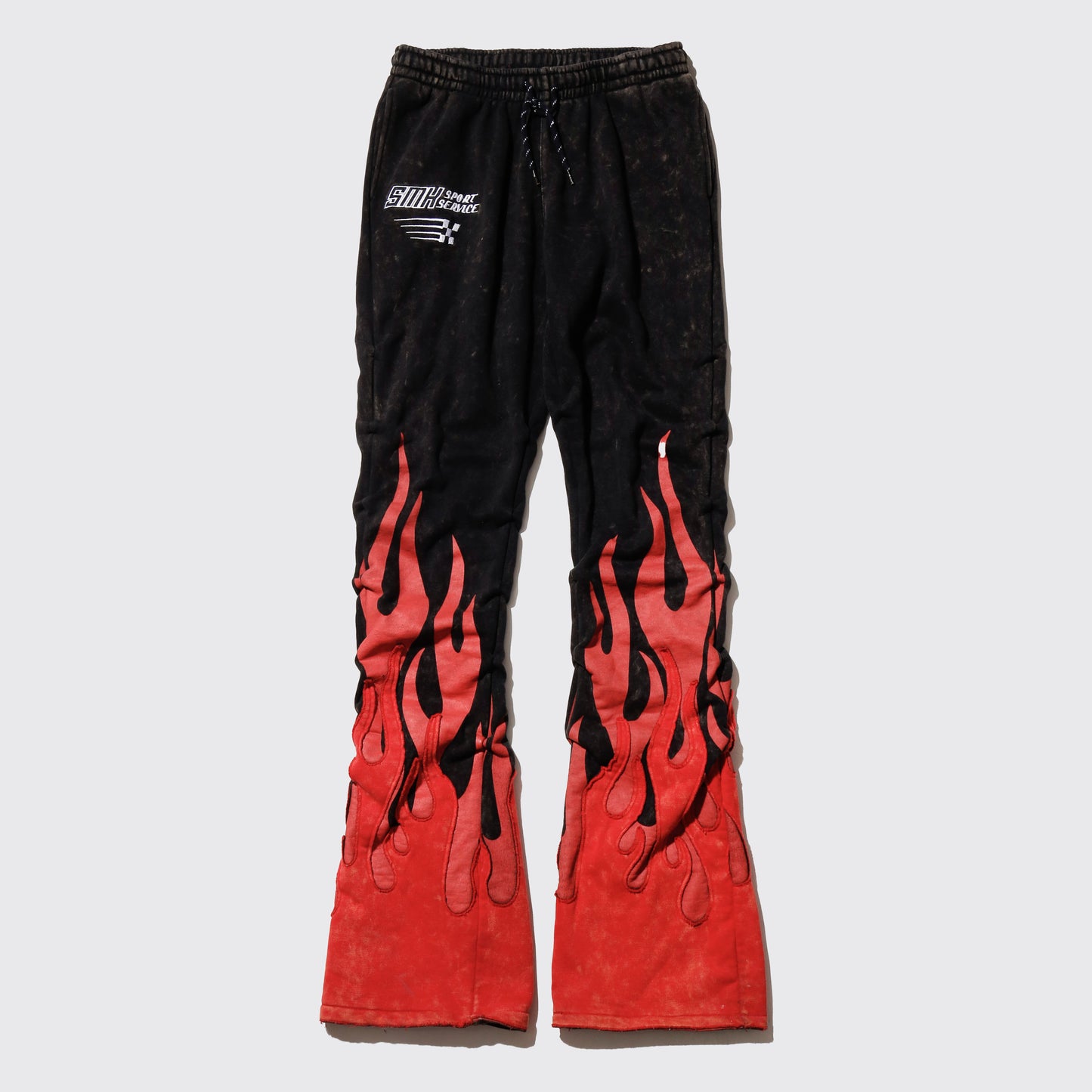 vintage smoke rise flame flare sweat pants