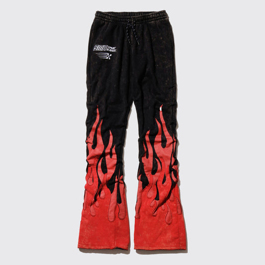 vintage smoke rise flame flare sweat pants