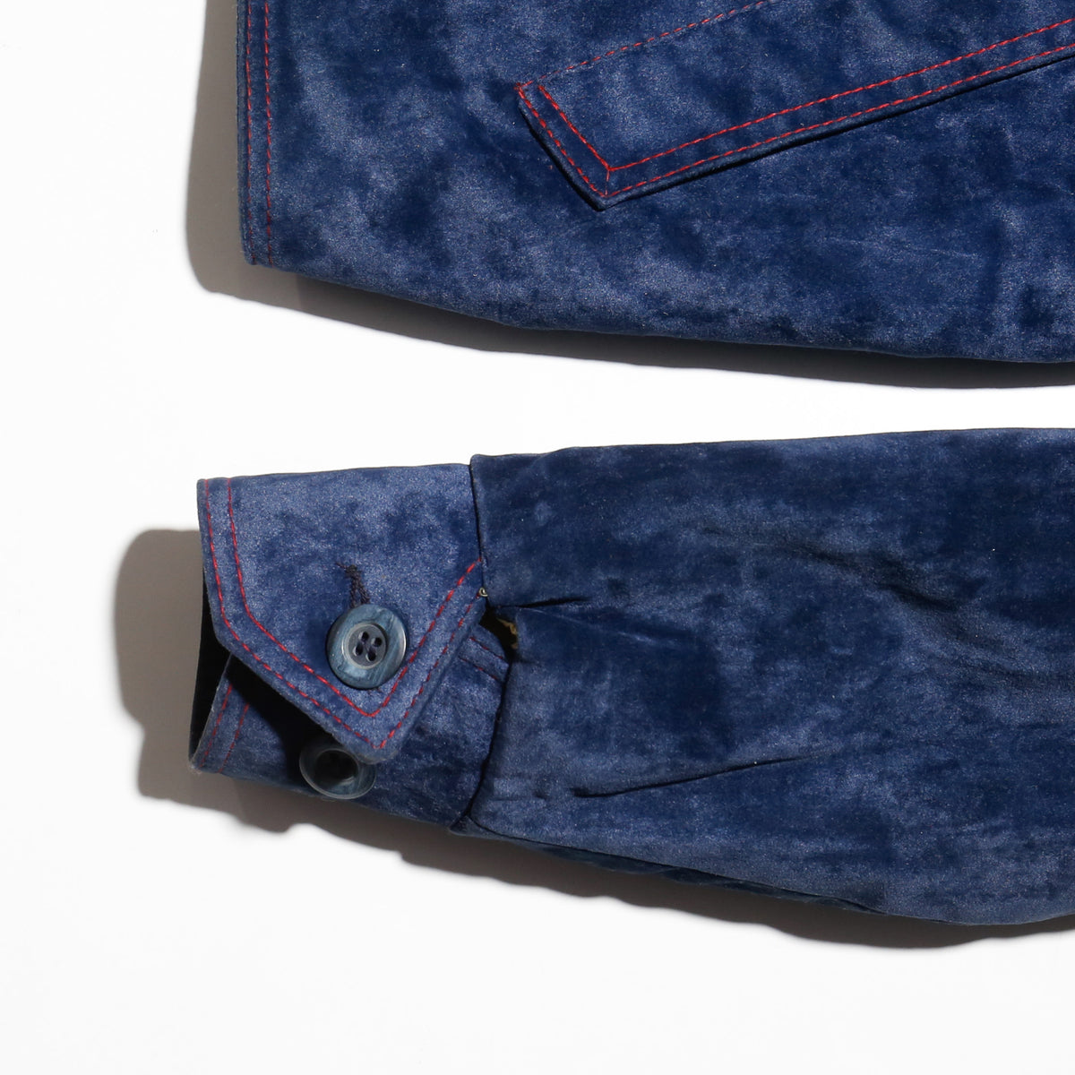 vintage 70's leather collar velvet trucker jacket