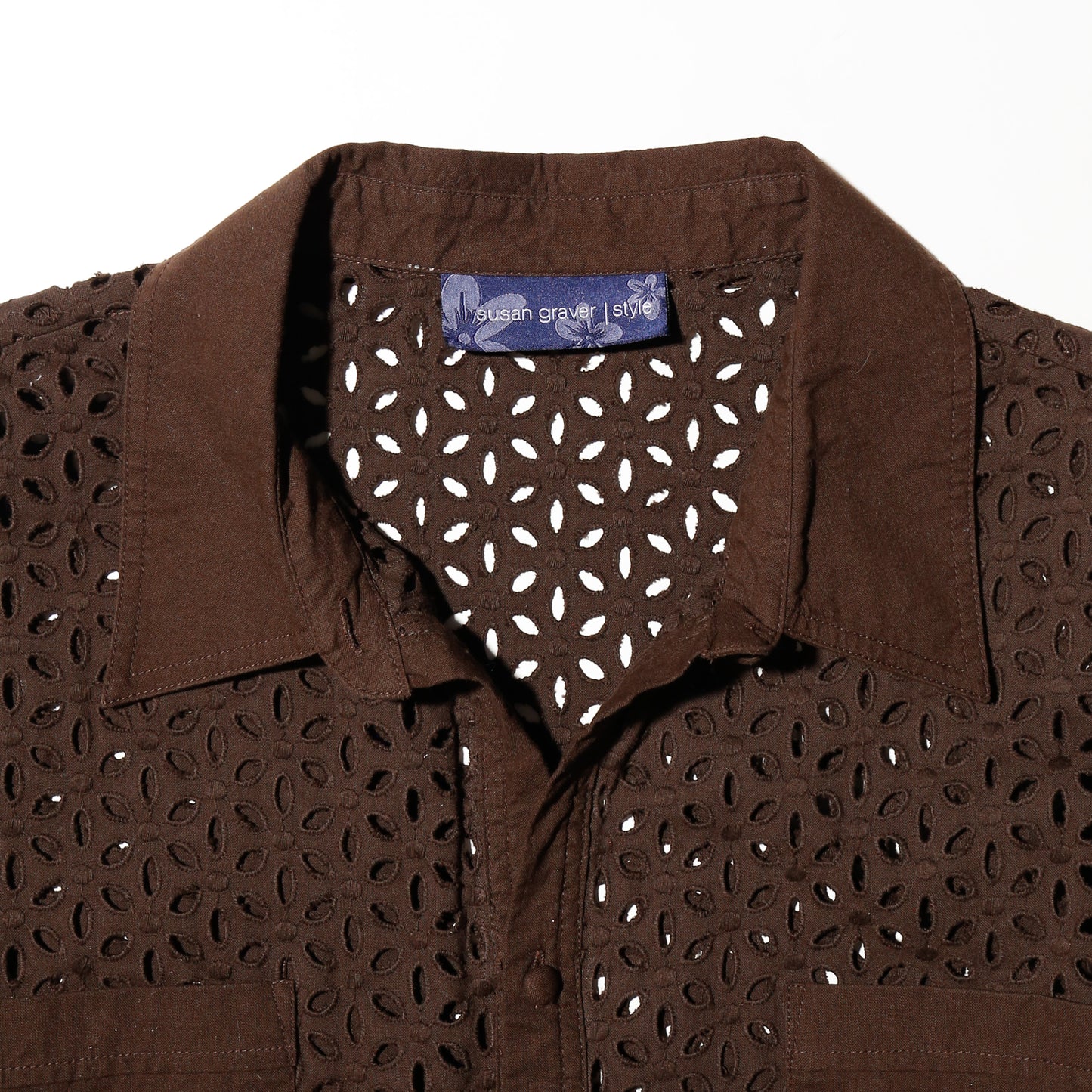 vintage flower eyelet shirt