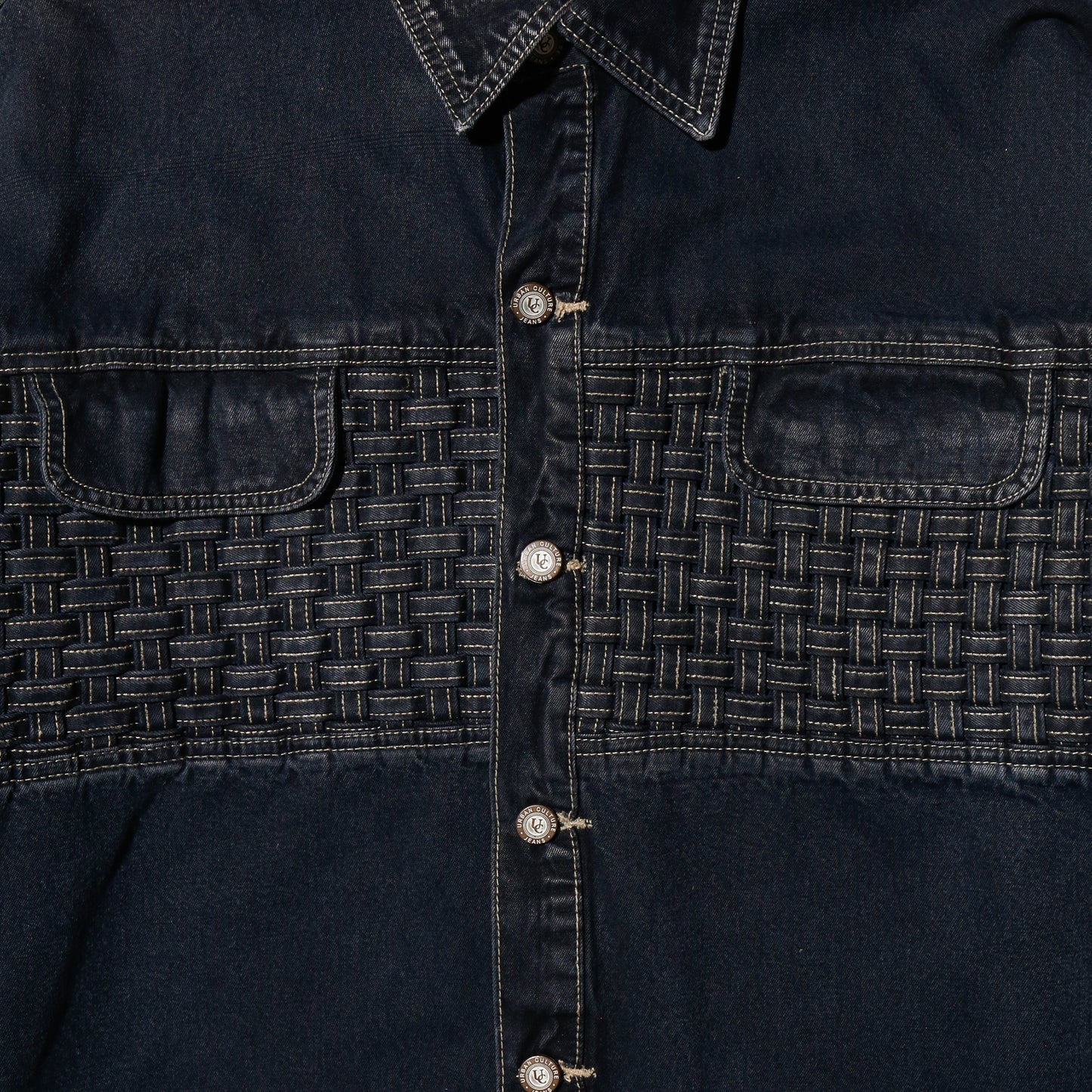 vintage braid trucker jacket