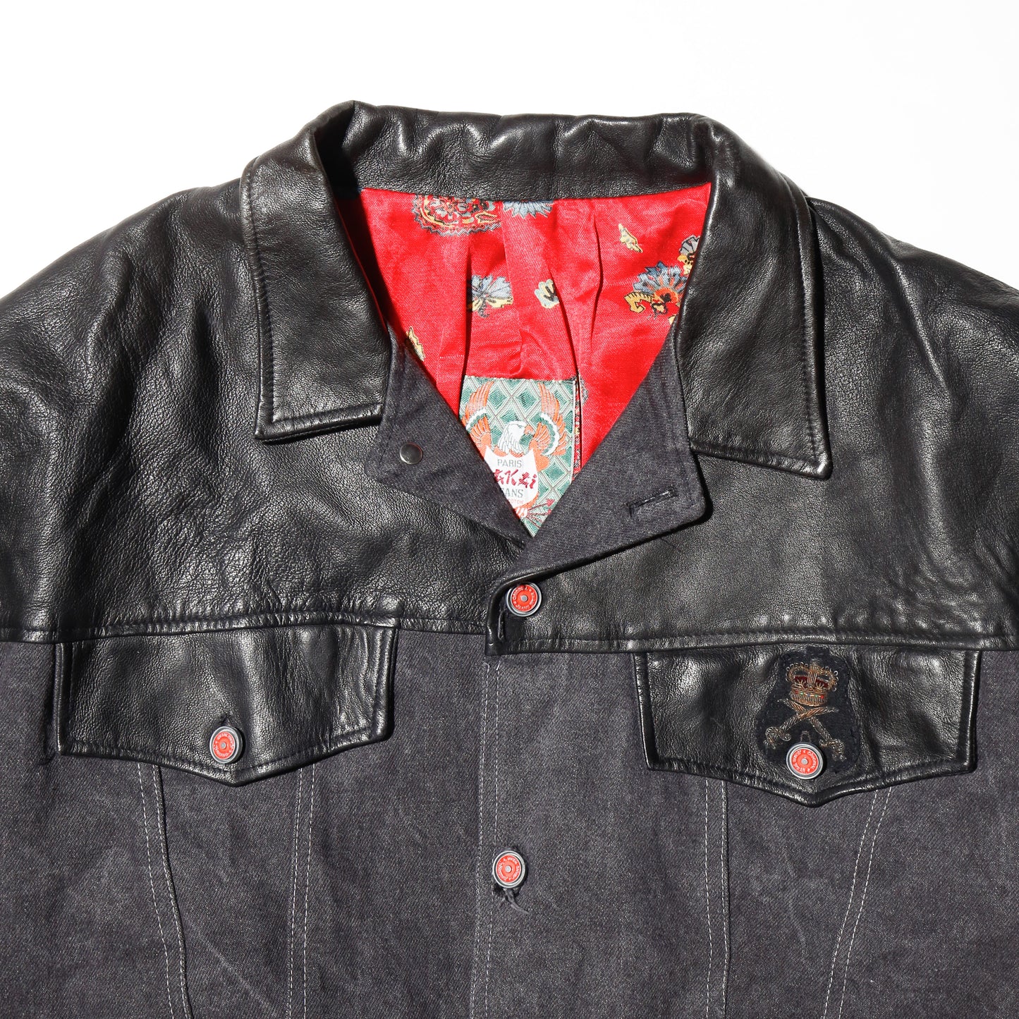 vintage euro hybrid cropped trucker jacket