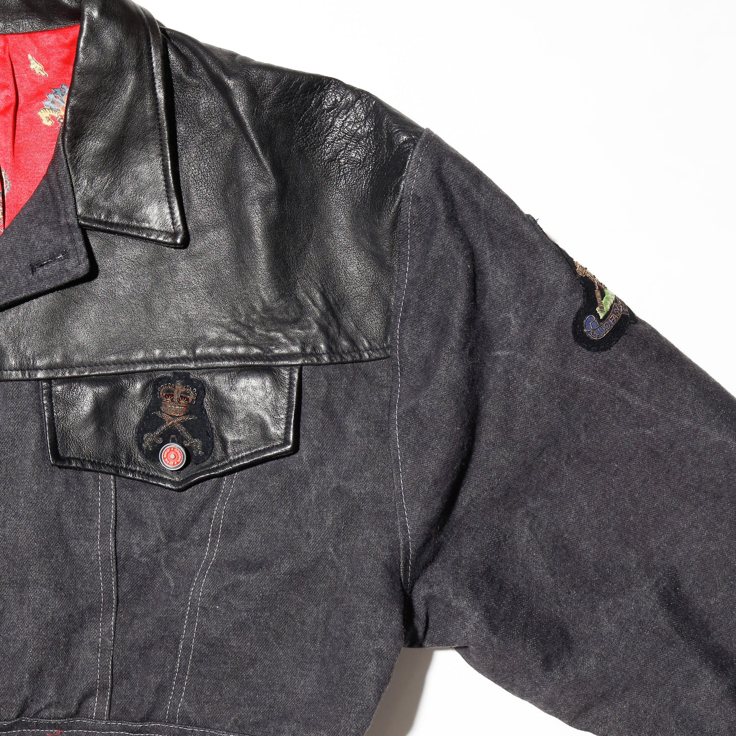 vintage euro hybrid cropped trucker jacket