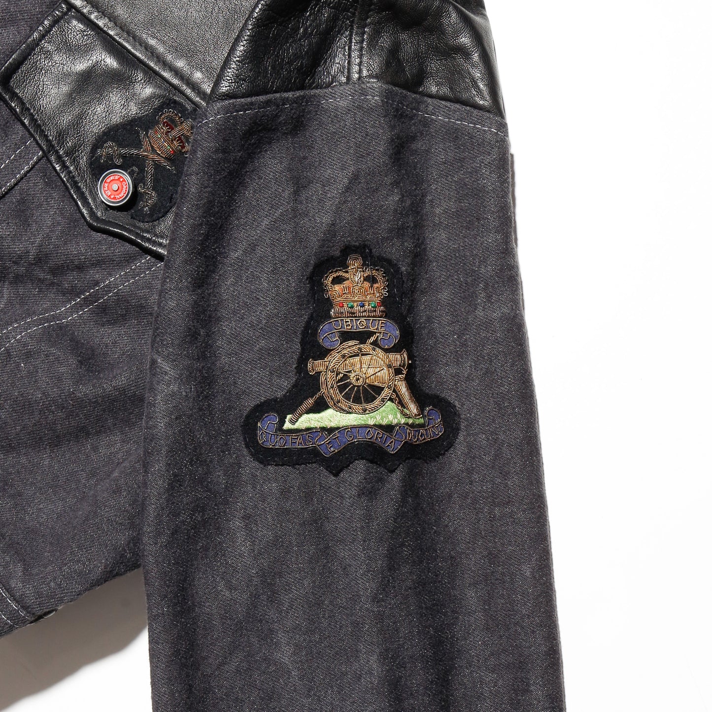 vintage euro hybrid cropped trucker jacket