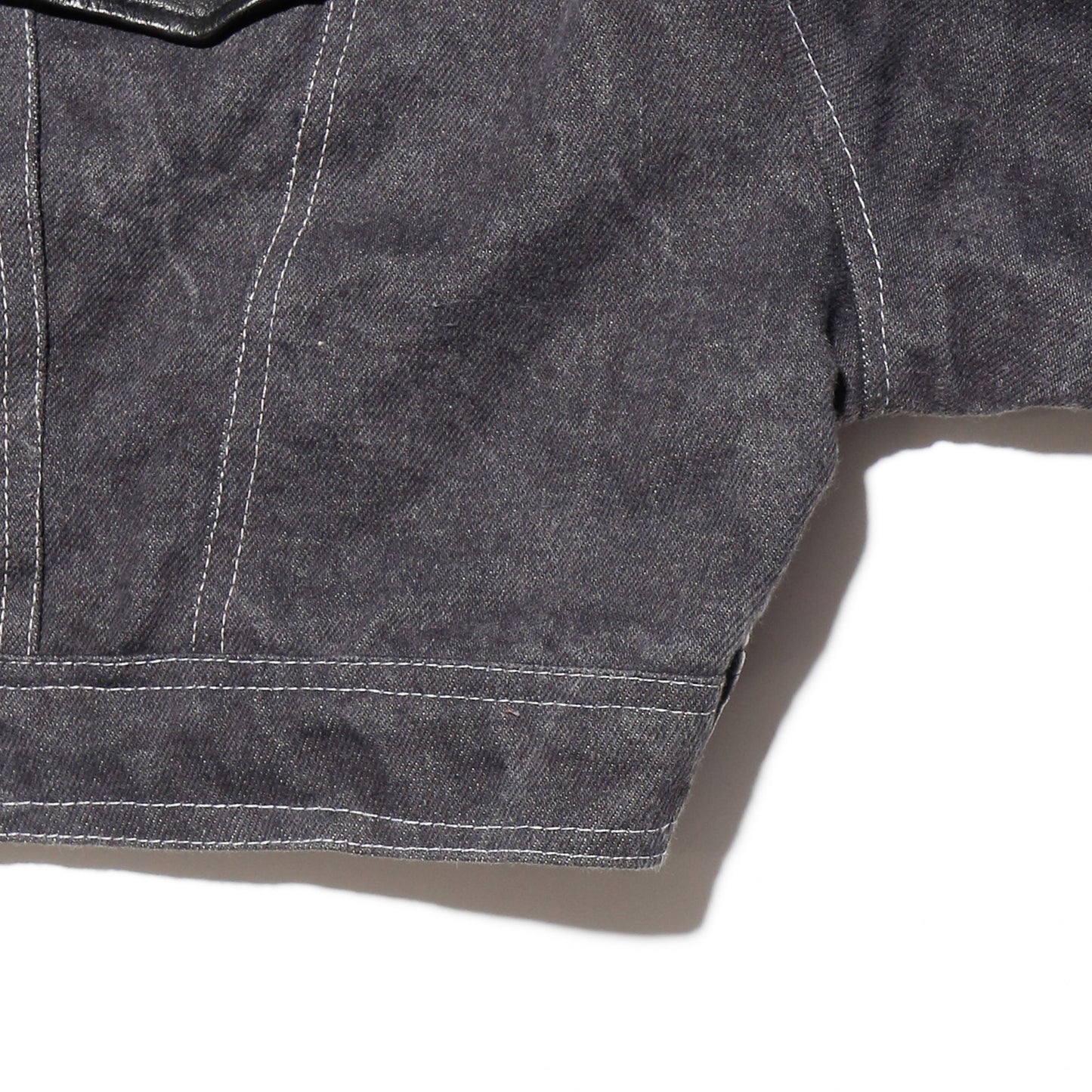 vintage euro hybrid cropped trucker jacket