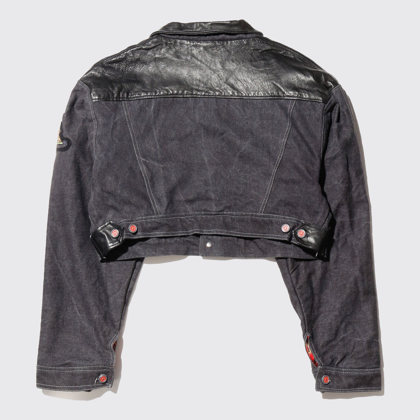 vintage euro hybrid cropped trucker jacket
