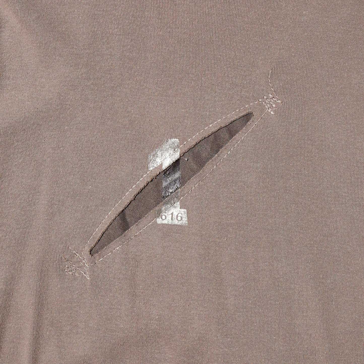 vintage slashed numbering cut sew