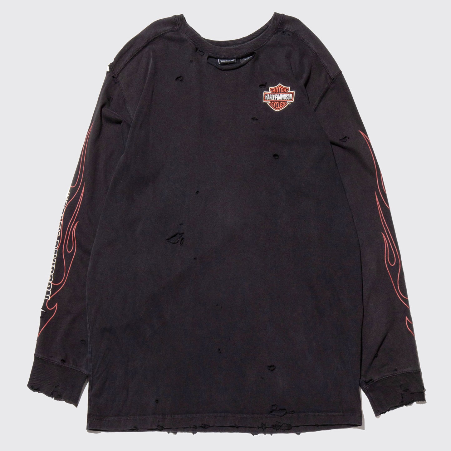 vintage harley davidson flame pattern broken l/s