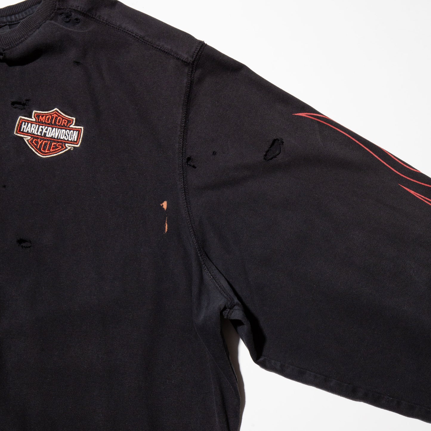 vintage harley davidson flame pattern broken l/s